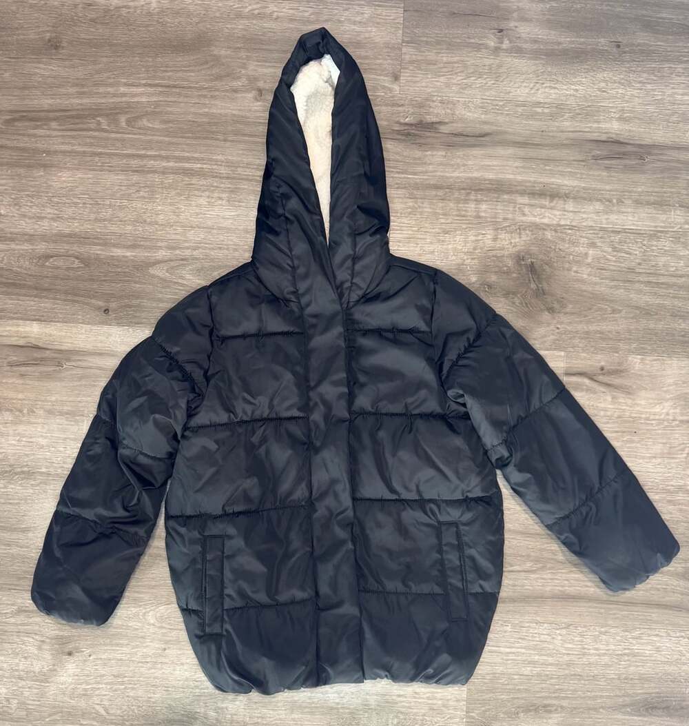Old Navy Puffer Jacket Size M (8) Black Water-Resistant Fleece-Lined